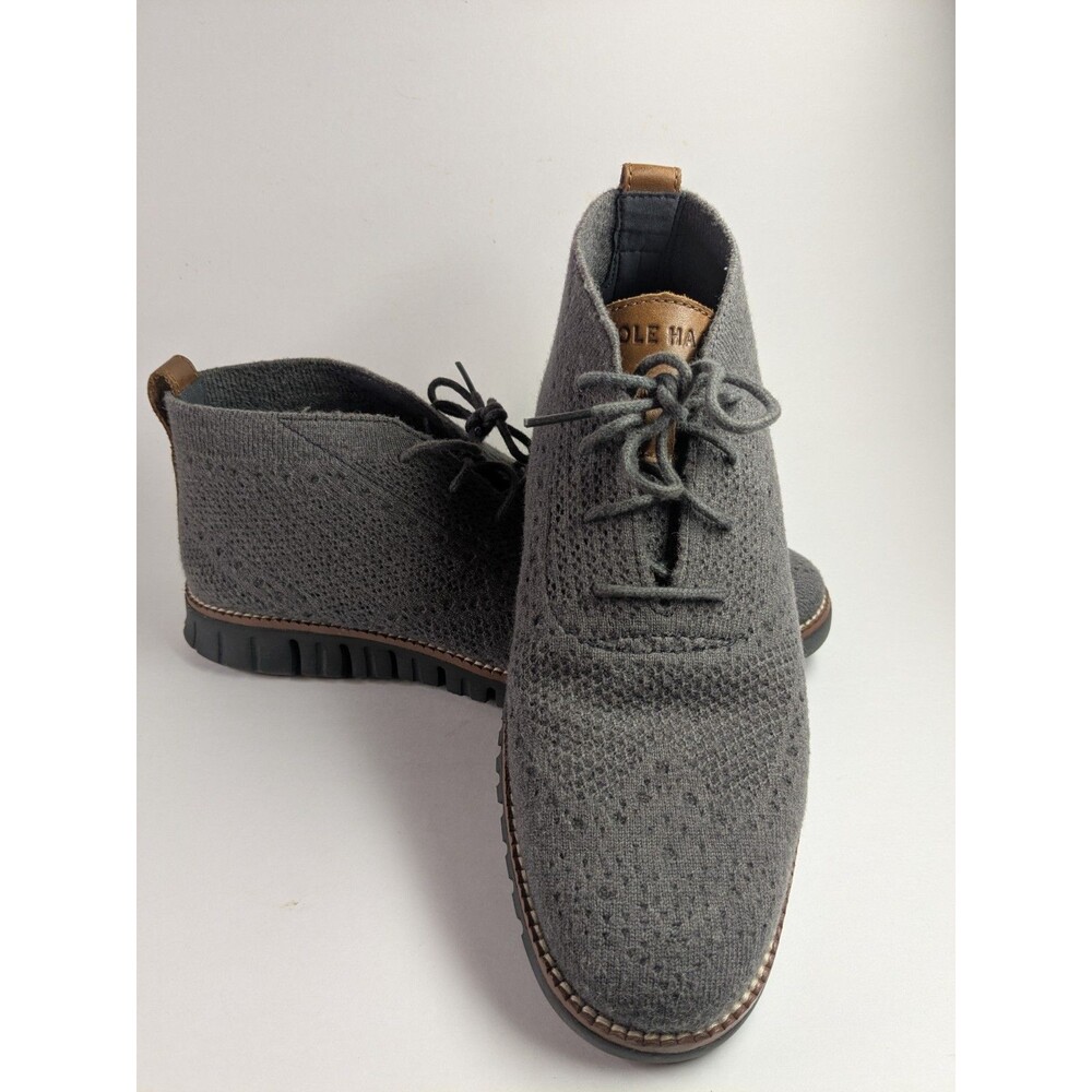 Cole Haan Men's 2.Zerogrand Stitchlite Wool Chukka Boots Gray Wing Tip 8M C30304